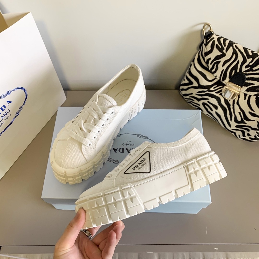 Prada Double Wheel Re Nylon Gabardine Sneaker White 1E260M 3Lfx F0009 F B050 - 画像 (5)