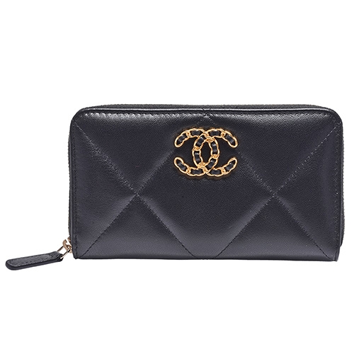 CHANEL シャネル CCロゴ ウォレット レッド×ブラック 16.5cm