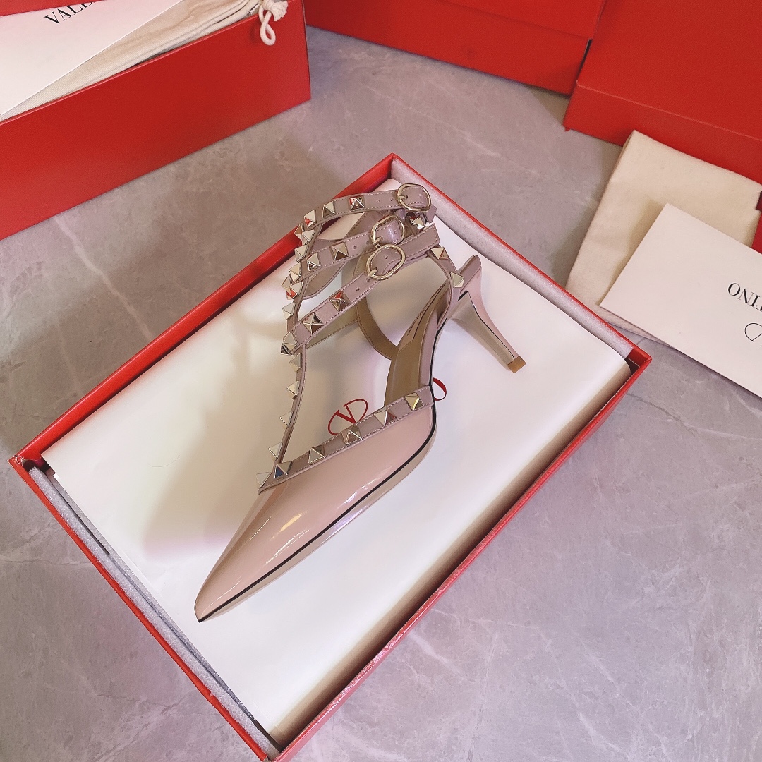 VALENTINO ヴァレンティノ ガラヴァーニ ロックスタッズ ケージド パンプス 65mm プードルピンク 型番:7W2S0375VNW P45 - 画像 (2)