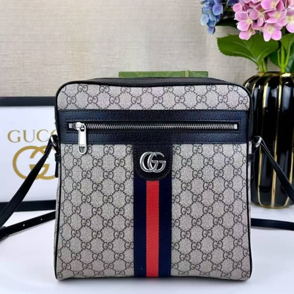 Gucci Ophidia Small Messenger Bag Beige And Blue Gg Supreme 23cm 547926 96iwn 4076 - 画像 (2)