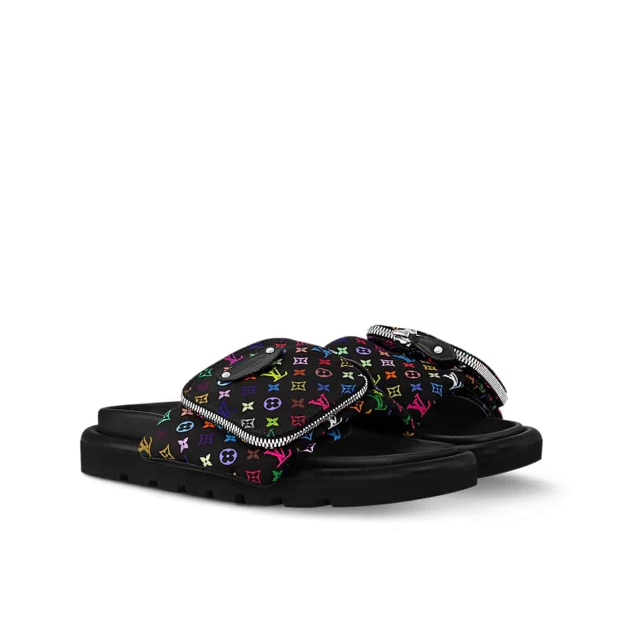 LOUIS VUITTON × 村上隆 プールピロー フラットミュール ブラック レディース サンダル 1AGVRF