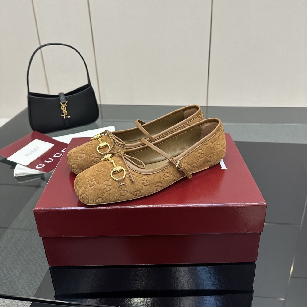 GUCCI グッチ レディース ホースビット バレエフラット ブラウン 814413 AAENN 2808 - 画像 (6)