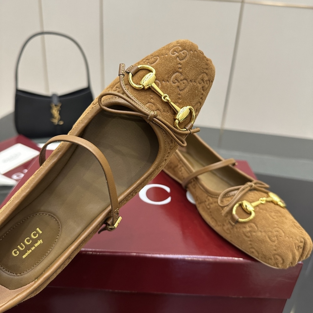 GUCCI グッチ レディース ホースビット バレエフラット ブラウン 814413 AAENN 2808 - 画像 (5)