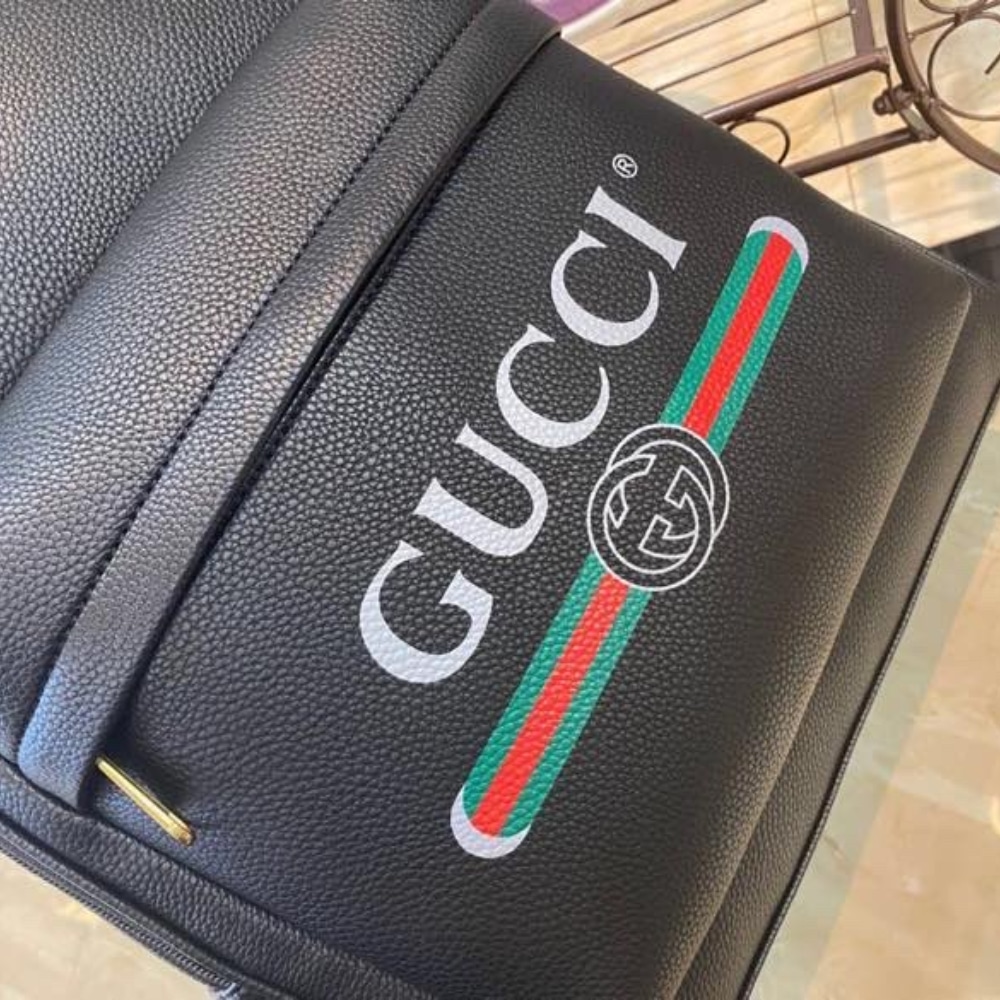 Gucci Print Leather Backpack Black 41cm - 画像 (4)