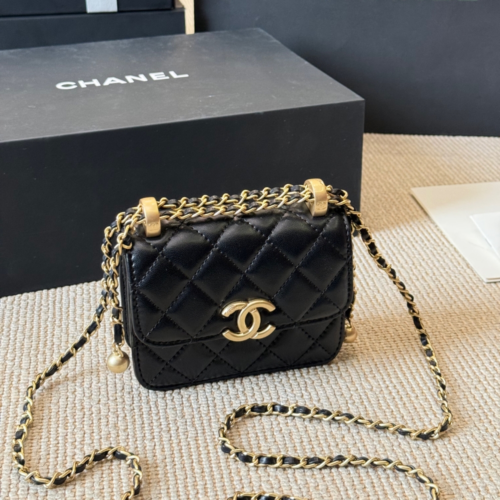 Chanel 21a Mini Flap Coin Purse With Chain Black 12cm Ap2290 B06092 94305 - 画像 (2)