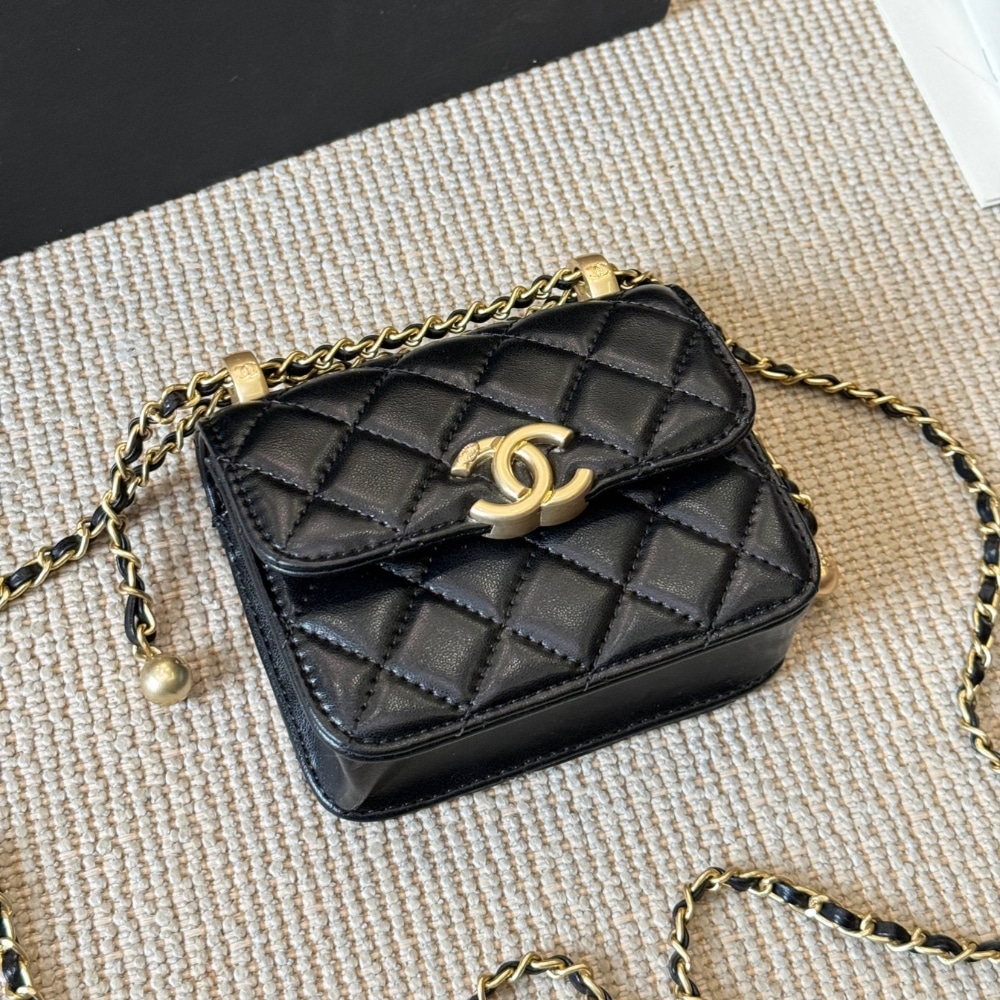 Chanel 21a Mini Flap Coin Purse With Chain Black 12cm Ap2290 B06092 94305 - 画像 (3)