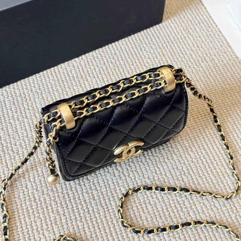 Chanel 21a Mini Flap Coin Purse With Chain Black 12cm Ap2290 B06092 94305 - 画像 (4)