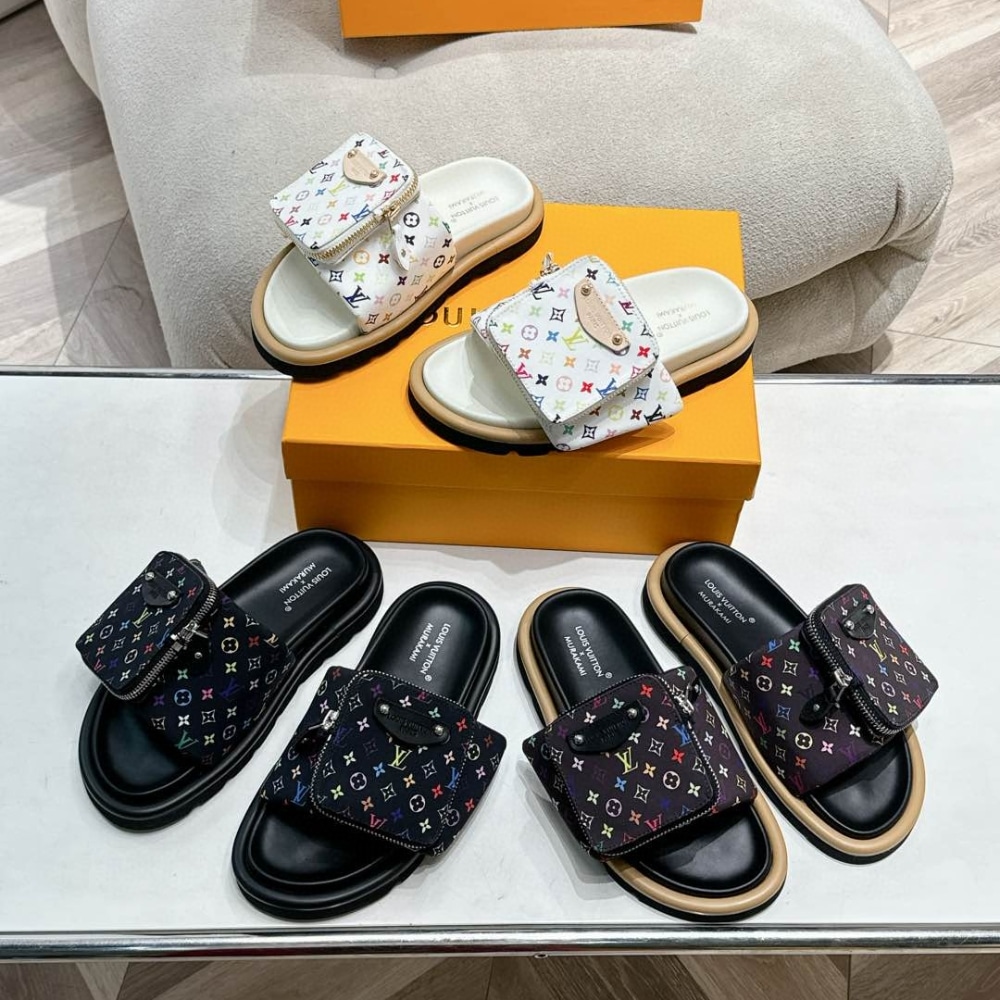 Louis Vuitton X Takashi Murakami Pool Pillow Flat Comfort Mule Blanc 1AGVQW - 画像 (7)