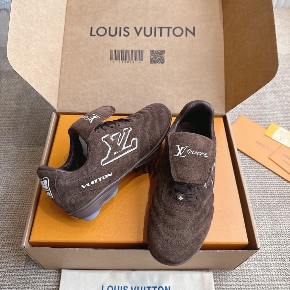 LOUIS VUITTON ルイ・ヴィトン LVフットプリント サッカー スニーカー ブラウン レディース 1AHTY0 - 画像 (3)