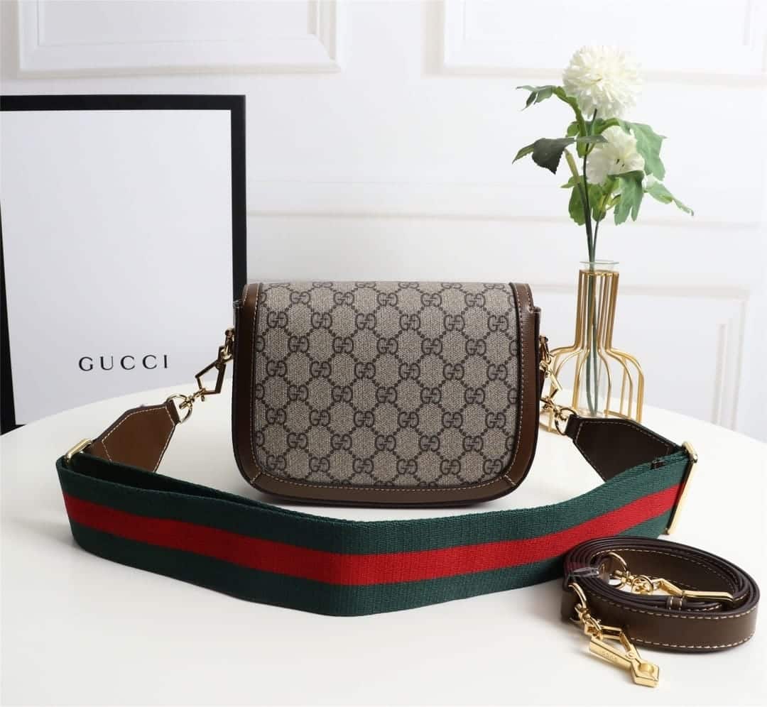 Gucci Horsebit 1955 Small GG Supreme Shoulder Bag Brown 20cm 658574 HUHHG 8565 - 画像 (6)