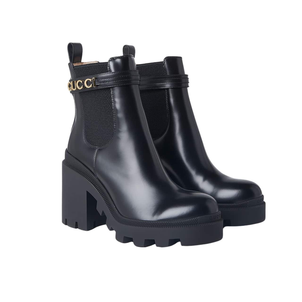 GUCCI グッチ ロゴ アンクルブーツ ブラック 型番：730064 AABK6 1000