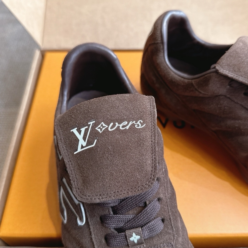 LOUIS VUITTON ルイ・ヴィトン LVフットプリント サッカー スニーカー ブラウン レディース 1AHTY0 - 画像 (4)