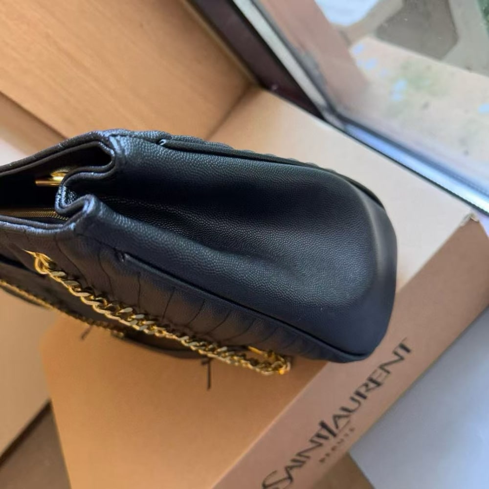 Saint Laurent Matelasse Cassandre Shopper Tote Black Leather 35Cm - 画像 (5)