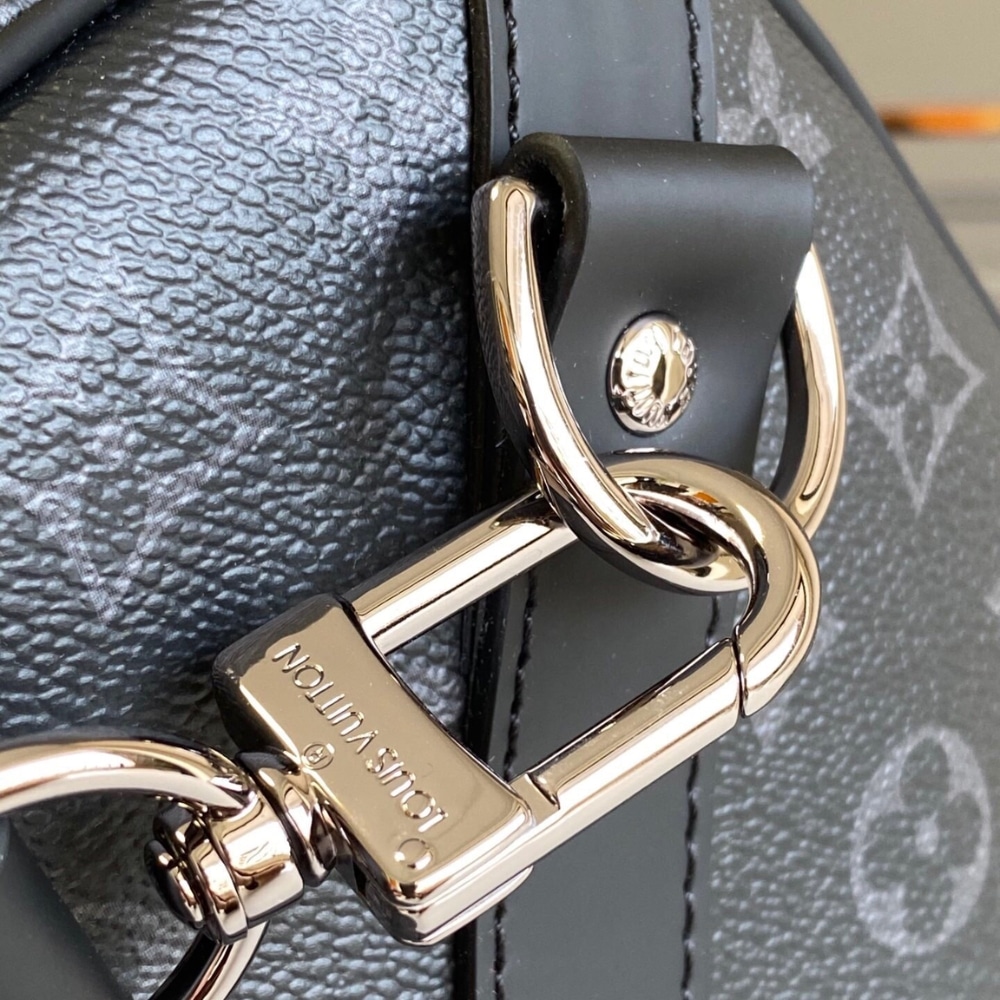 Louis Vuitton Keepall Bandoulière 50 Monogram Eclipse Boston Travel Bag Black 50cm M14202 - 画像 (7)