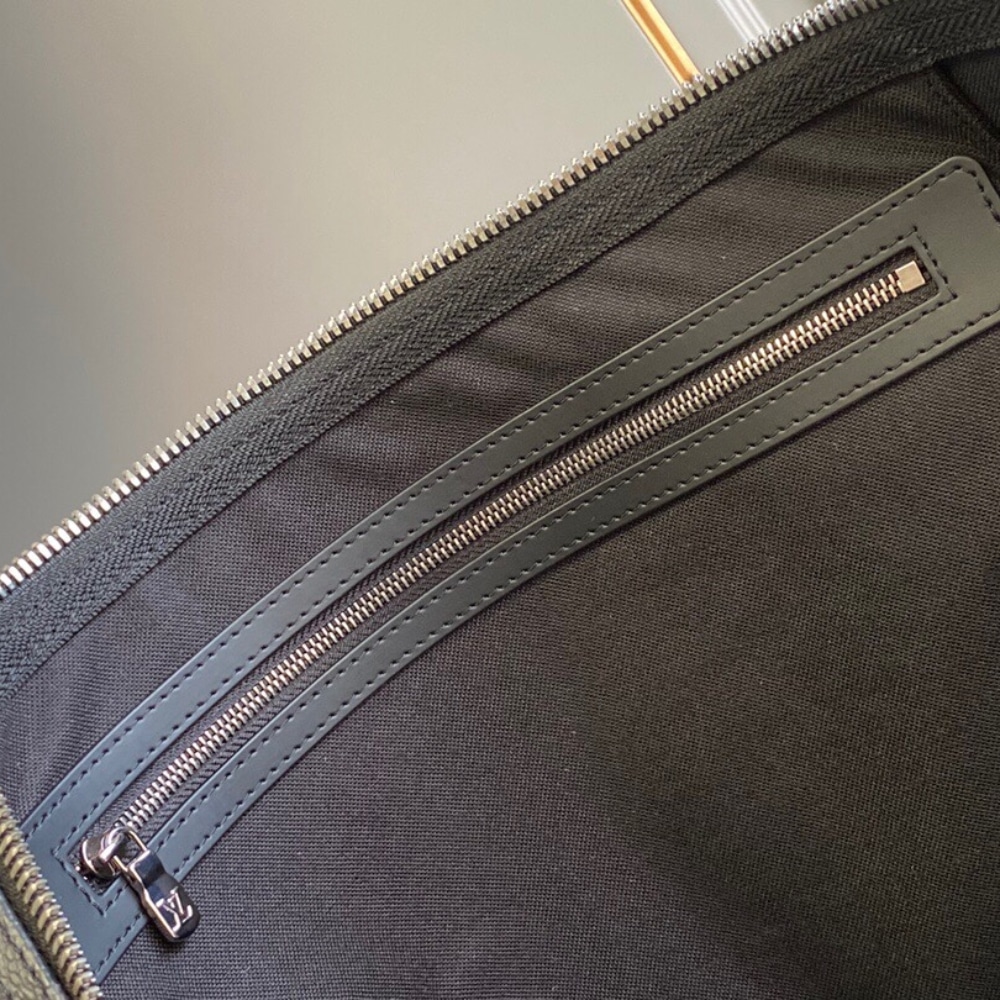 Louis Vuitton Keepall Bandoulière 50 Monogram Eclipse Boston Travel Bag Black 50cm M14202 - 画像 (9)