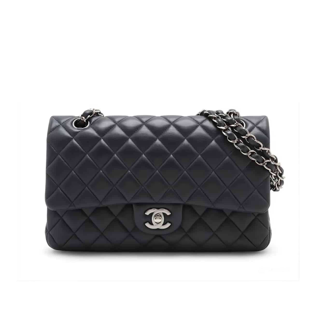 シャネル ミディアム クラシック フラップバッグ シルバー金具 ブラック 25cm A01113 Y01480 94305