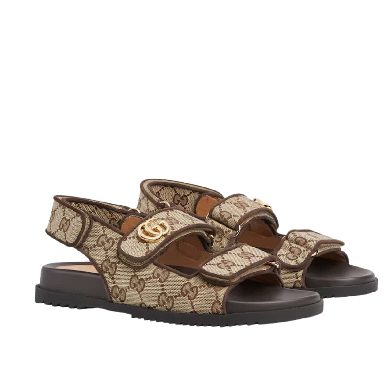 GUCCI グッチ ダブルG サンダル ベージュ×エボニー 771575 G1730 9755