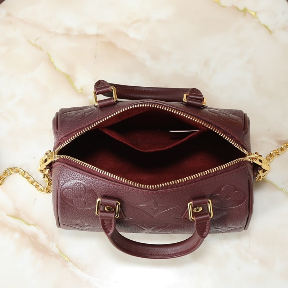 Louis Vuitton Speedy Bandouliere 20 Monogram Empreinte Grenat Red 20Cm M25929 - 画像 (6)