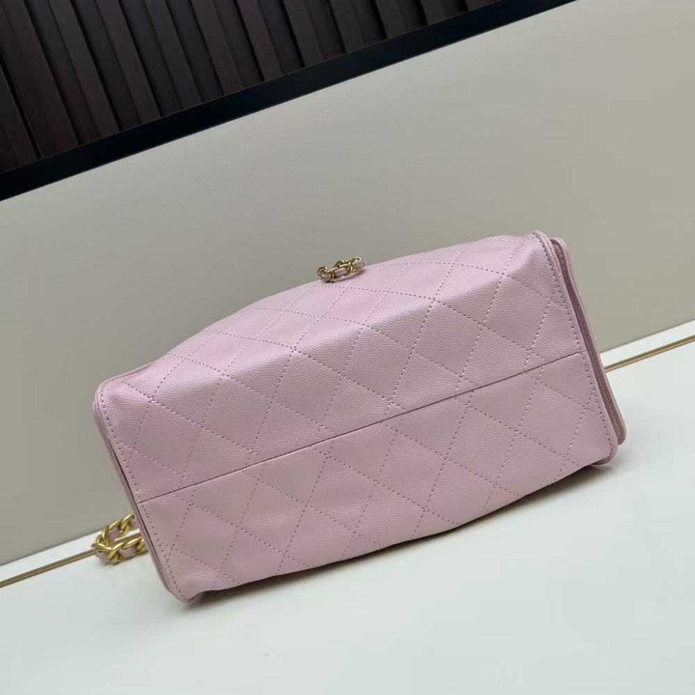 Chanel 25 Small Handbag Grained And Gold Tone Metal Light Pink 26cm AS5293 B20304 NAGEO - 画像 (7)