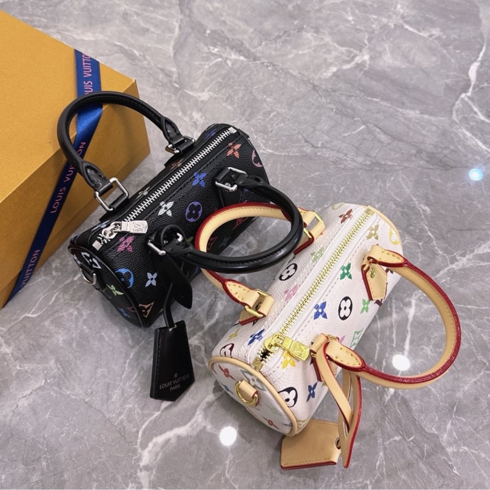 Louis Vuitton X Takashi Murakami Nano Speedy Black Multicolored 16Cm M13406 - 画像 (7)