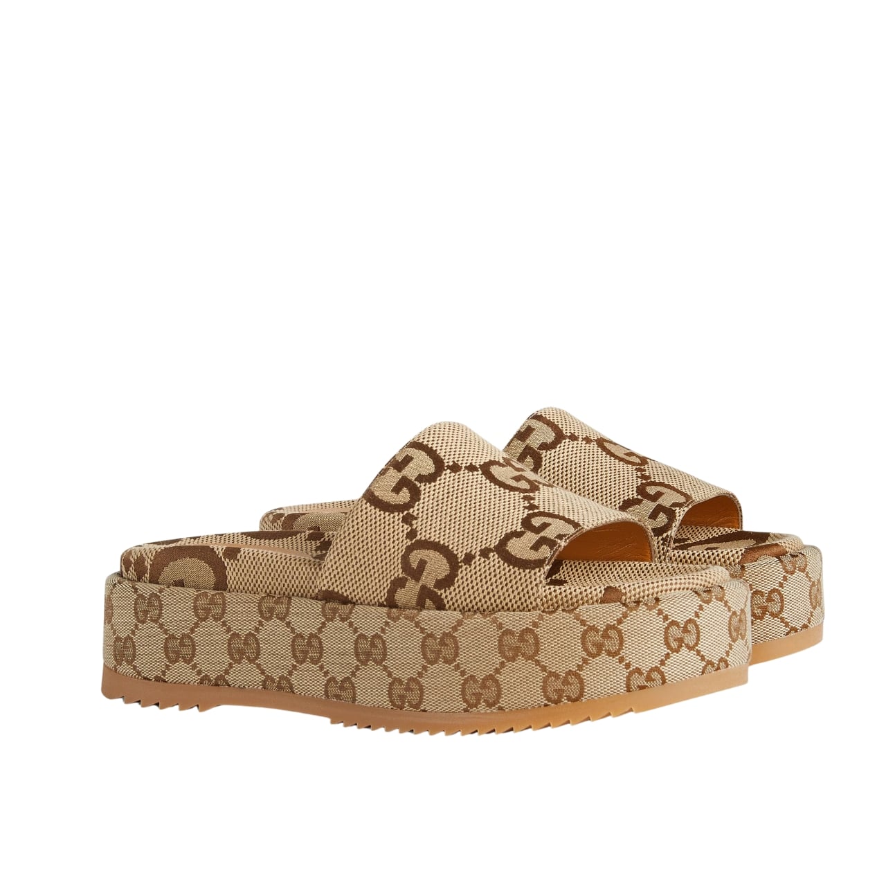 GUCCI グッチ 厚底スライドサンダル キャメル 型番：623212 UKO00 2580