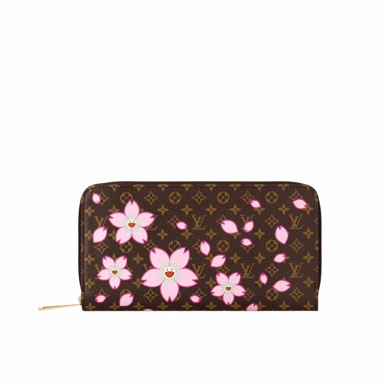 LOUIS VUITTON × 村上隆 ジッピー・ウォレット サクラ ブラウン 19cm 型番：M13433