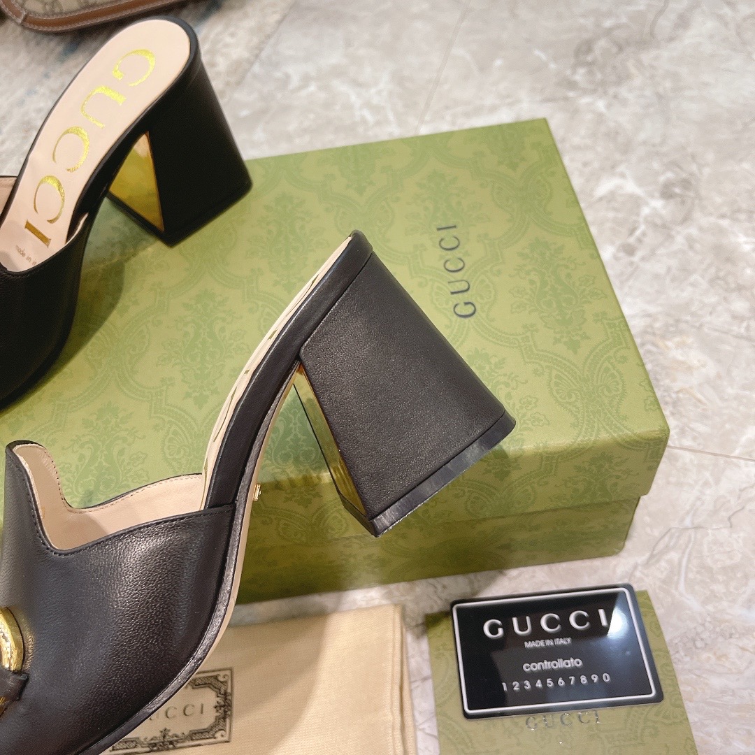 Gucci Women’s Slide Sandal With Horsebit Black 655412 BKO00 1000 - 画像 (7)