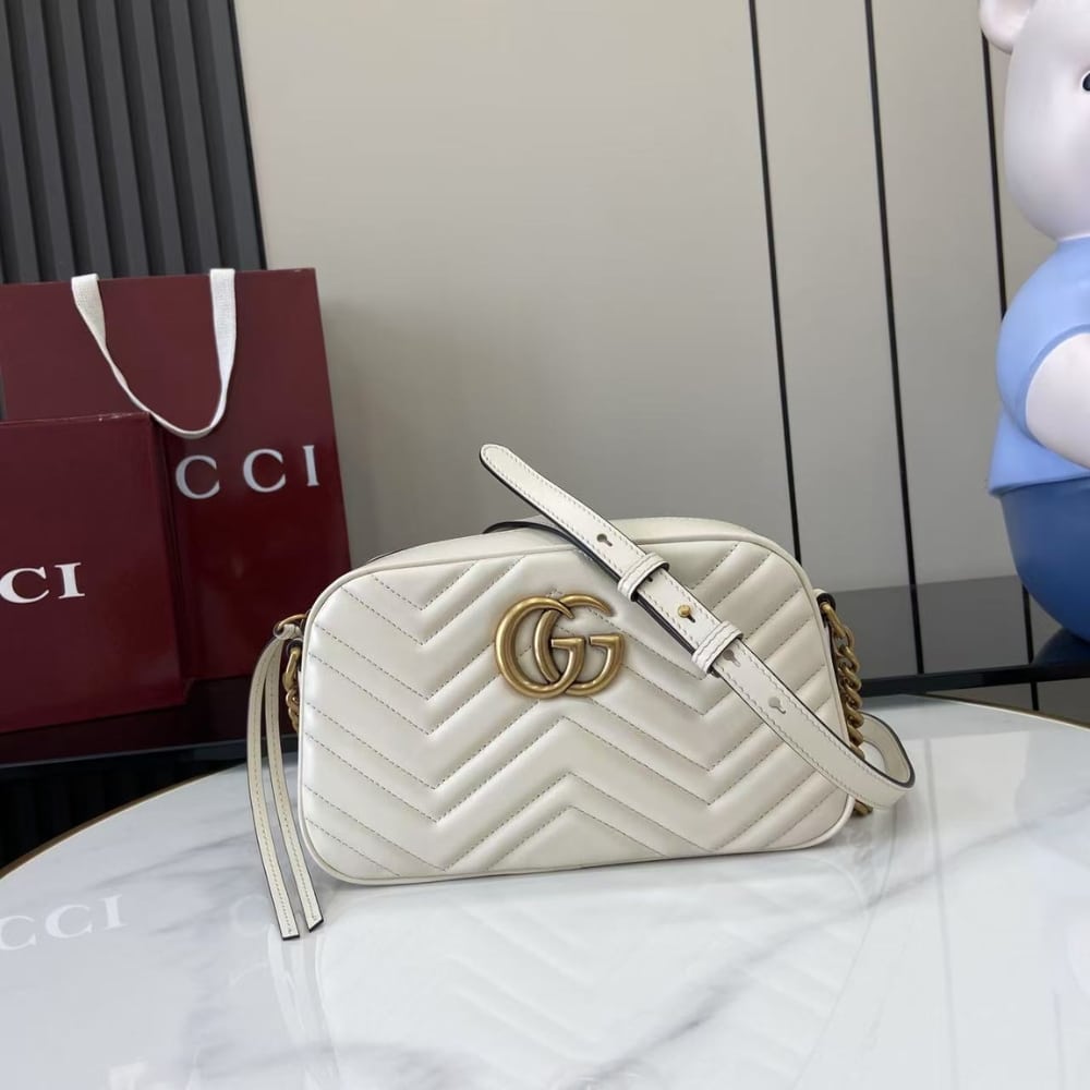 Gucci Gg Marmont Small Shoulder Bag white 24cm 447632 Dtd1t 9022 - 画像 (2)