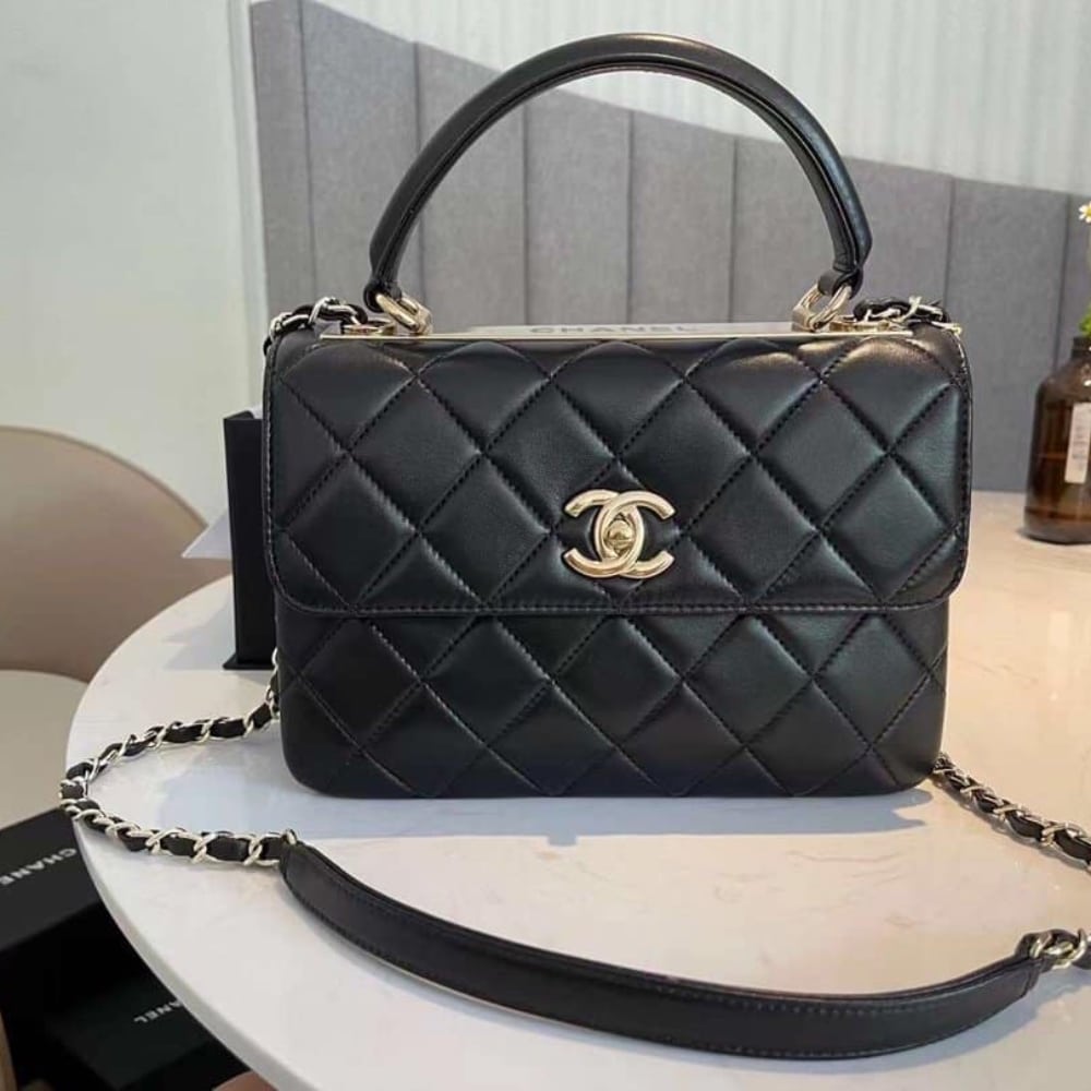 Chanel Flap Bag With Top Handle Black 25cm A92236 Y60767 94305 - 画像 (2)