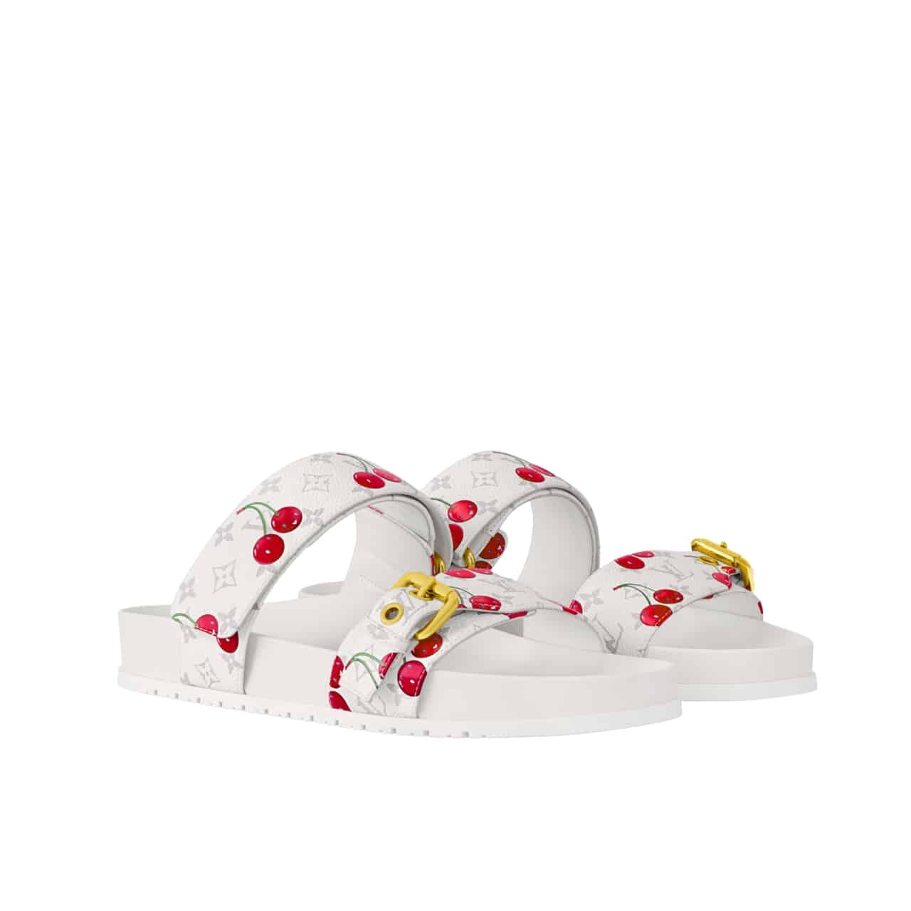 LOUIS VUITTON × 村上隆 ルイヴィトン ボンディア フラット コンフォート ミュール ホワイト 型番：1AHLZ7