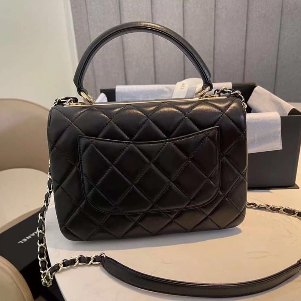 Chanel Flap Bag With Top Handle Black 25cm A92236 Y60767 94305 - 画像 (5)