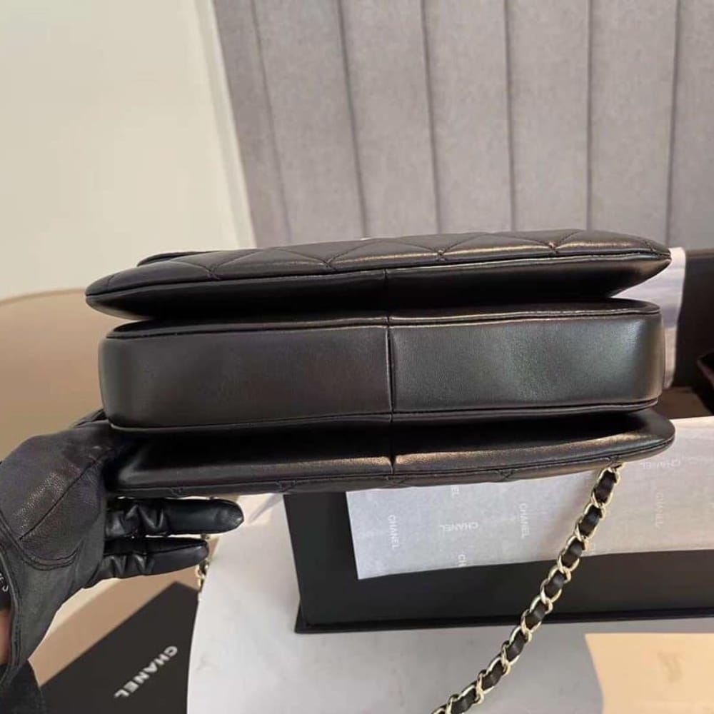 Chanel Flap Bag With Top Handle Black 25cm A92236 Y60767 94305 - 画像 (8)
