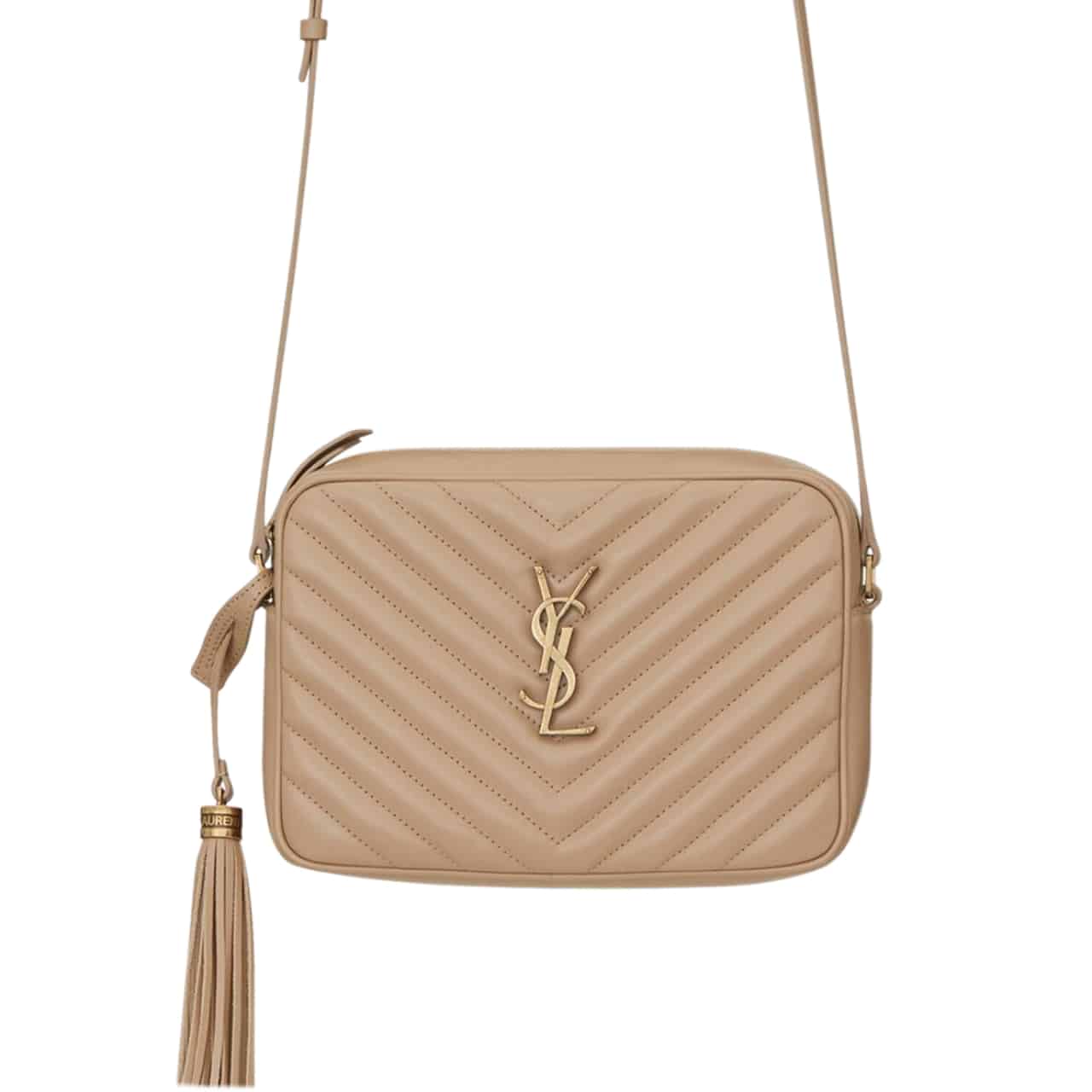 Saint Laurent Lou Camera Bag In Quilted Leather Beige Gold 23cm 612544DV7072721