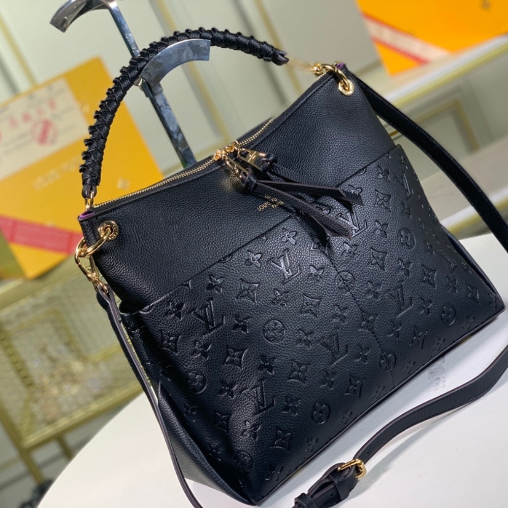 Louis Vuitton Maida Hobo Bag Monogram Empreinte Leather Black 32cm M45522 - 画像 (2)
