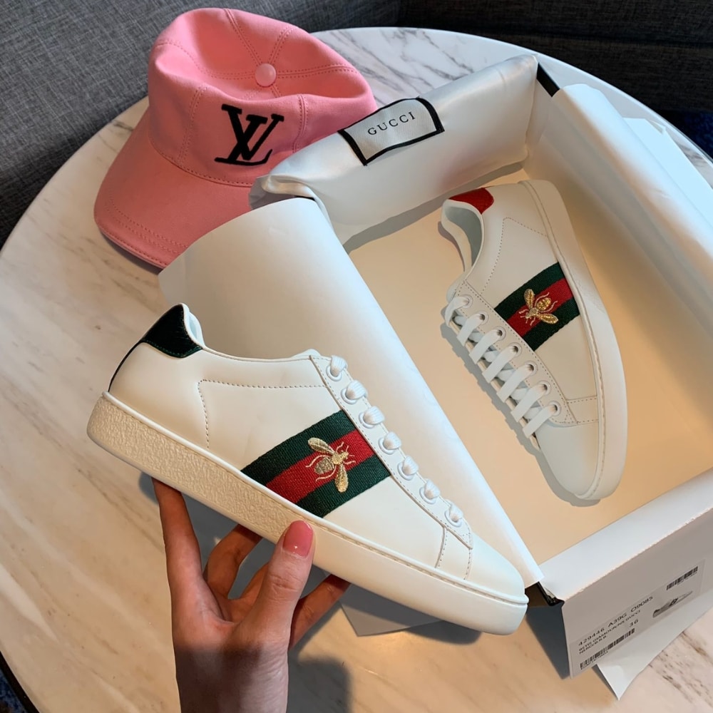 Gucci Ace Embroidered Sneaker Bee White 429446 02JP0 9064 - 画像 (2)