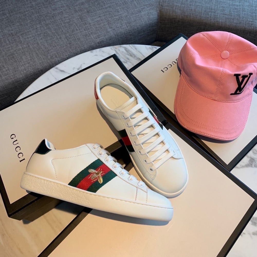 GUCCI グッチ エース ビー エンブロイダリー レザースニーカー ホワイト 型番:429446 02JP0 9064 - 画像 (6)