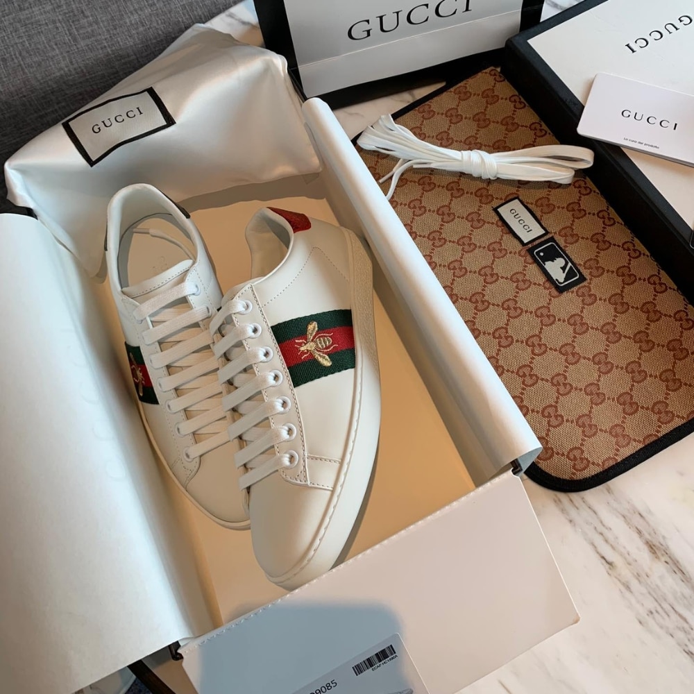 Gucci Ace Embroidered Sneaker Bee White 429446 02JP0 9064 - 画像 (7)