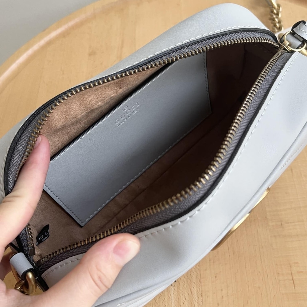 Gucci Gg Marmont Small Shoulder Bag Light Grey 24Cm 447632 Aabzb 1712 - 画像 (8)