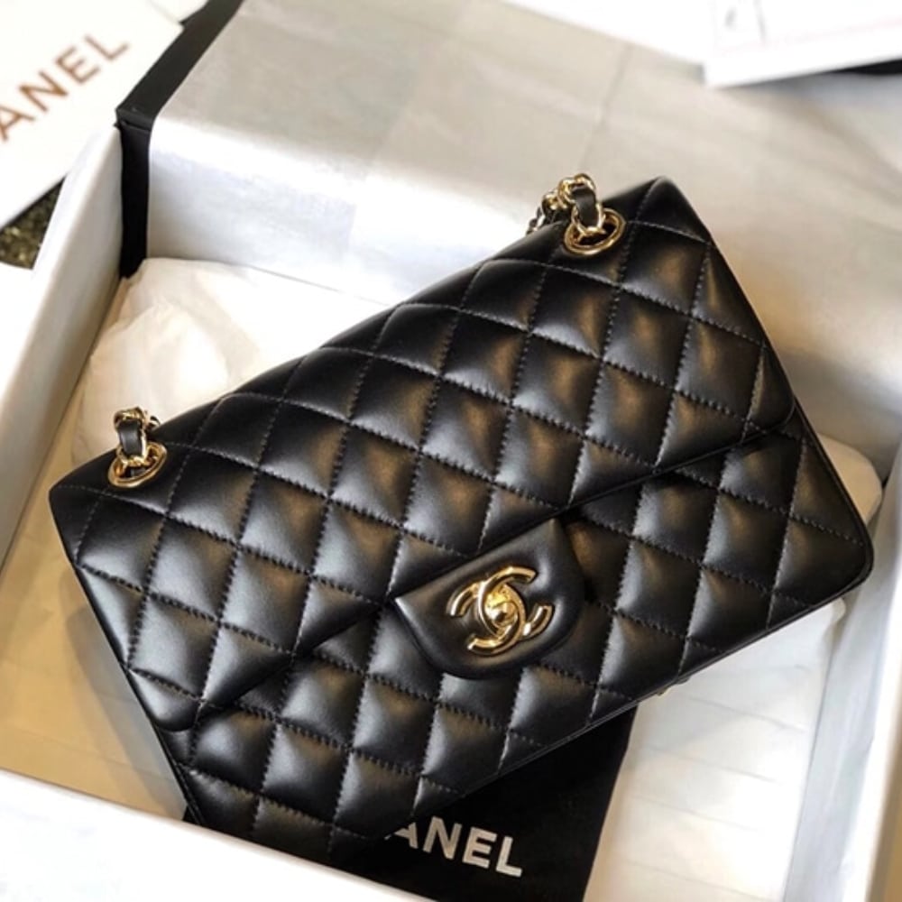Chanel Classic 11.12 Handbag Gold Tone Metal Black 25Cm A01112 Y01295 94305 - 画像 (2)