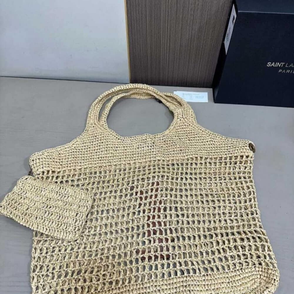 Saint Laurent Icare In Raffia Natural Gold 43Cm 772191GAAEK2063 - 画像 (6)