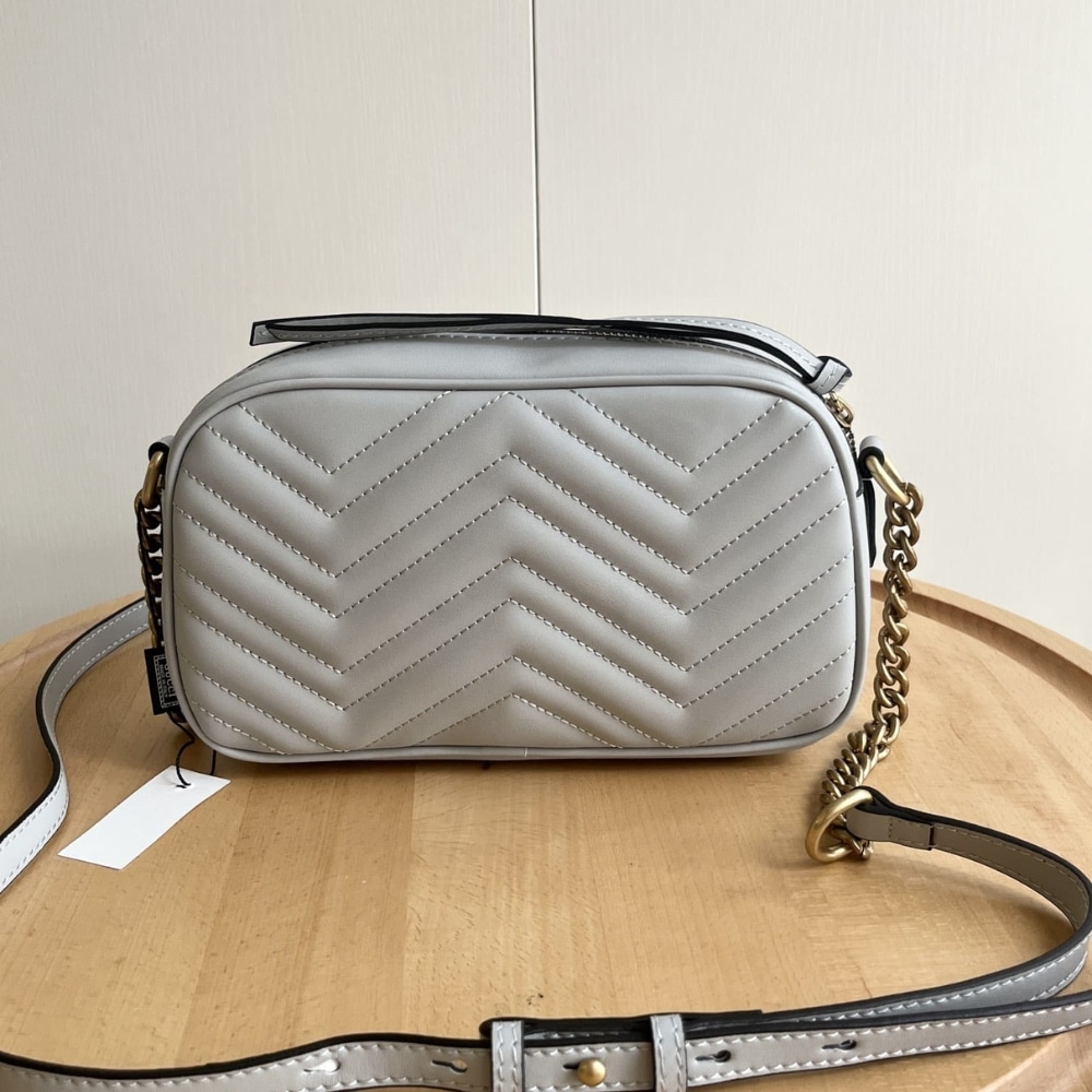 Gucci Gg Marmont Small Shoulder Bag Light Grey 24Cm 447632 Aabzb 1712 - 画像 (6)