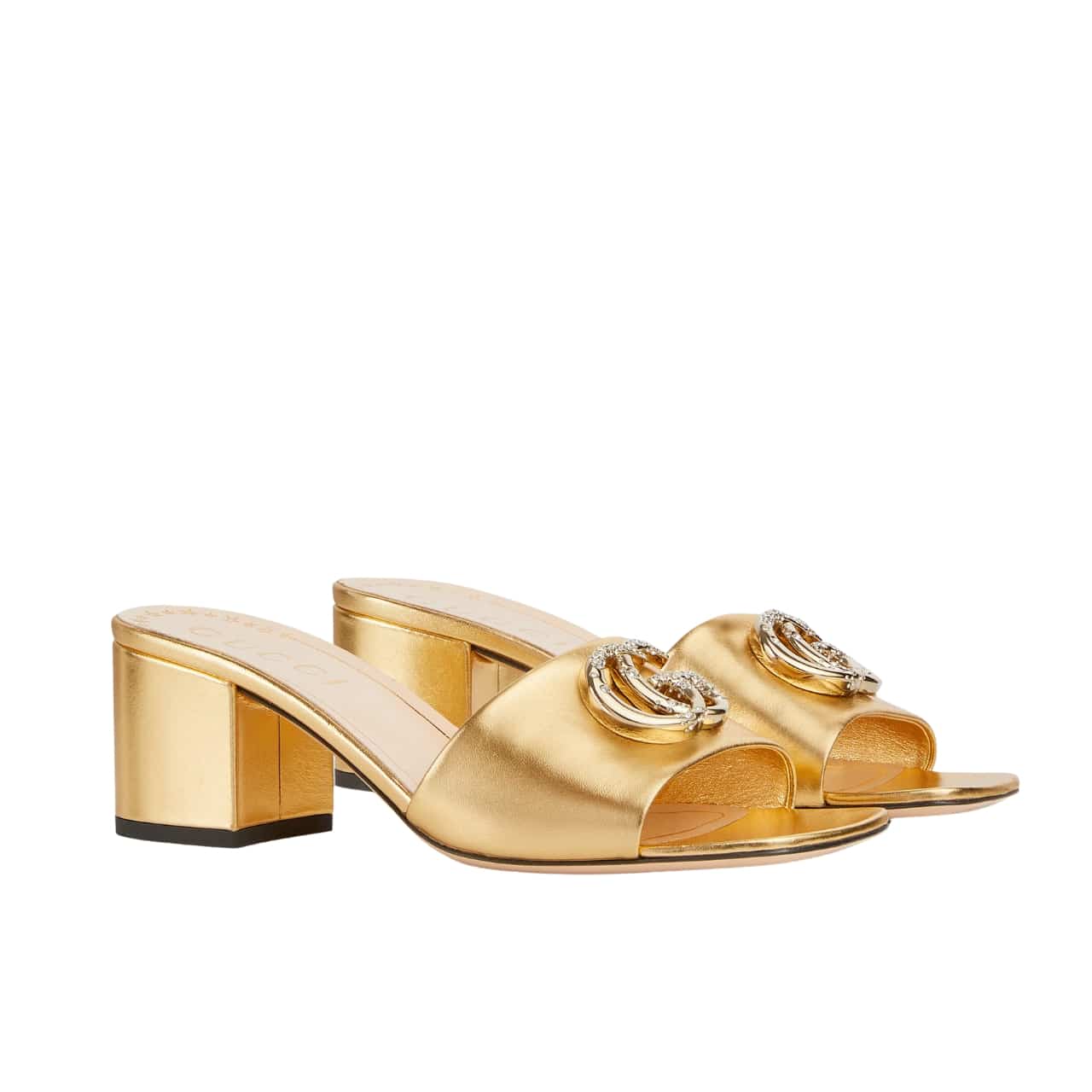GUCCI グッチ ノジュム レディース スライドサンダル メタリックゴールド 817257 B8B00 8024