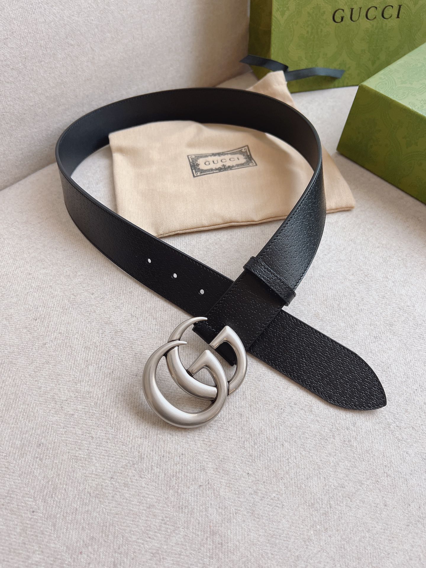 Gucci Mamon Gg Silver Logo Belt 4Cm - 画像 (8)