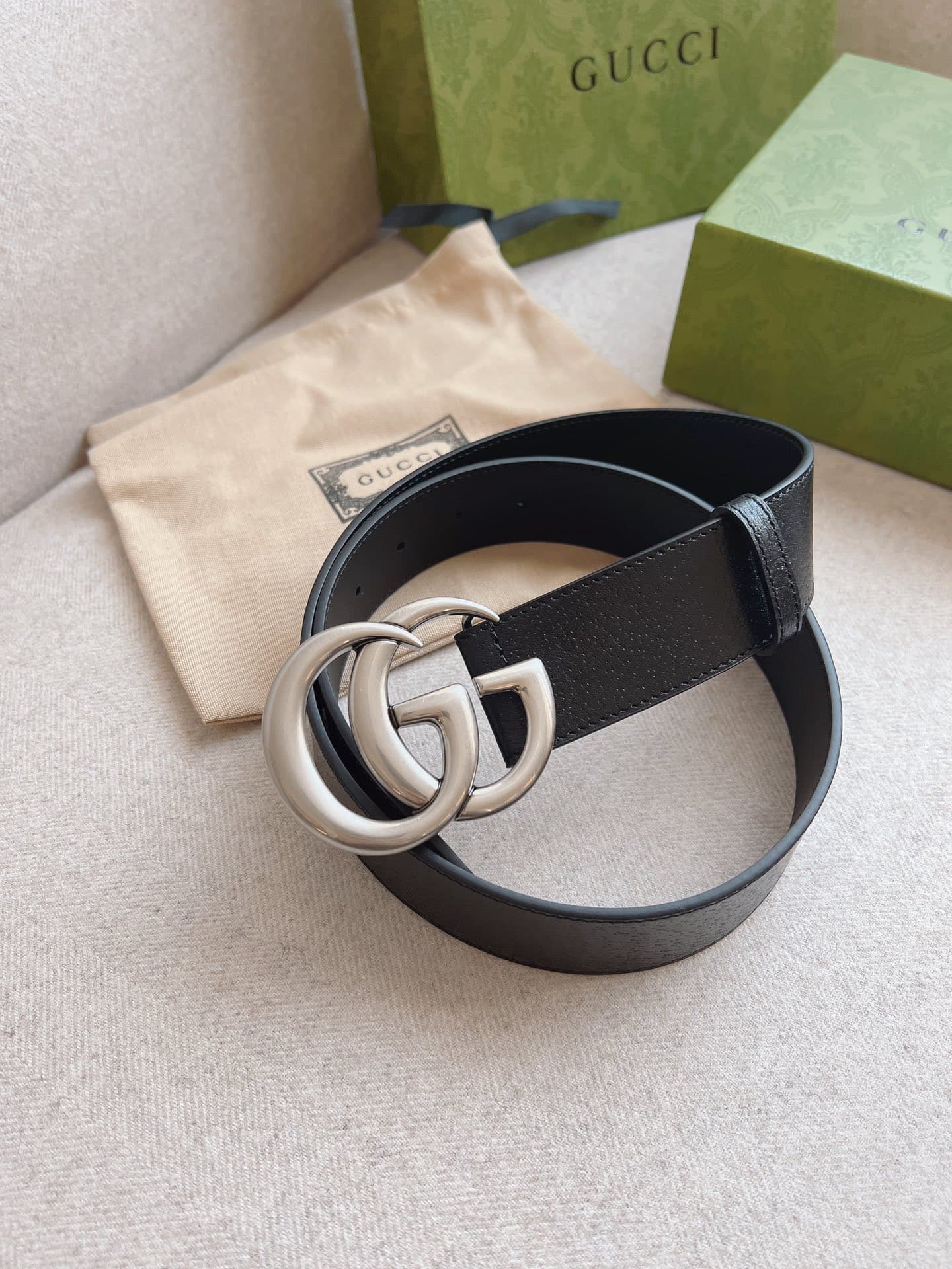 Gucci Mamon Gg Silver Logo Belt 4Cm - 画像 (7)