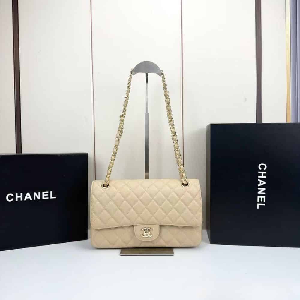 Chanel Classic Medium Double Flap Bag Beige 25cm A01113 Y04059 NZG77 - 画像 (2)