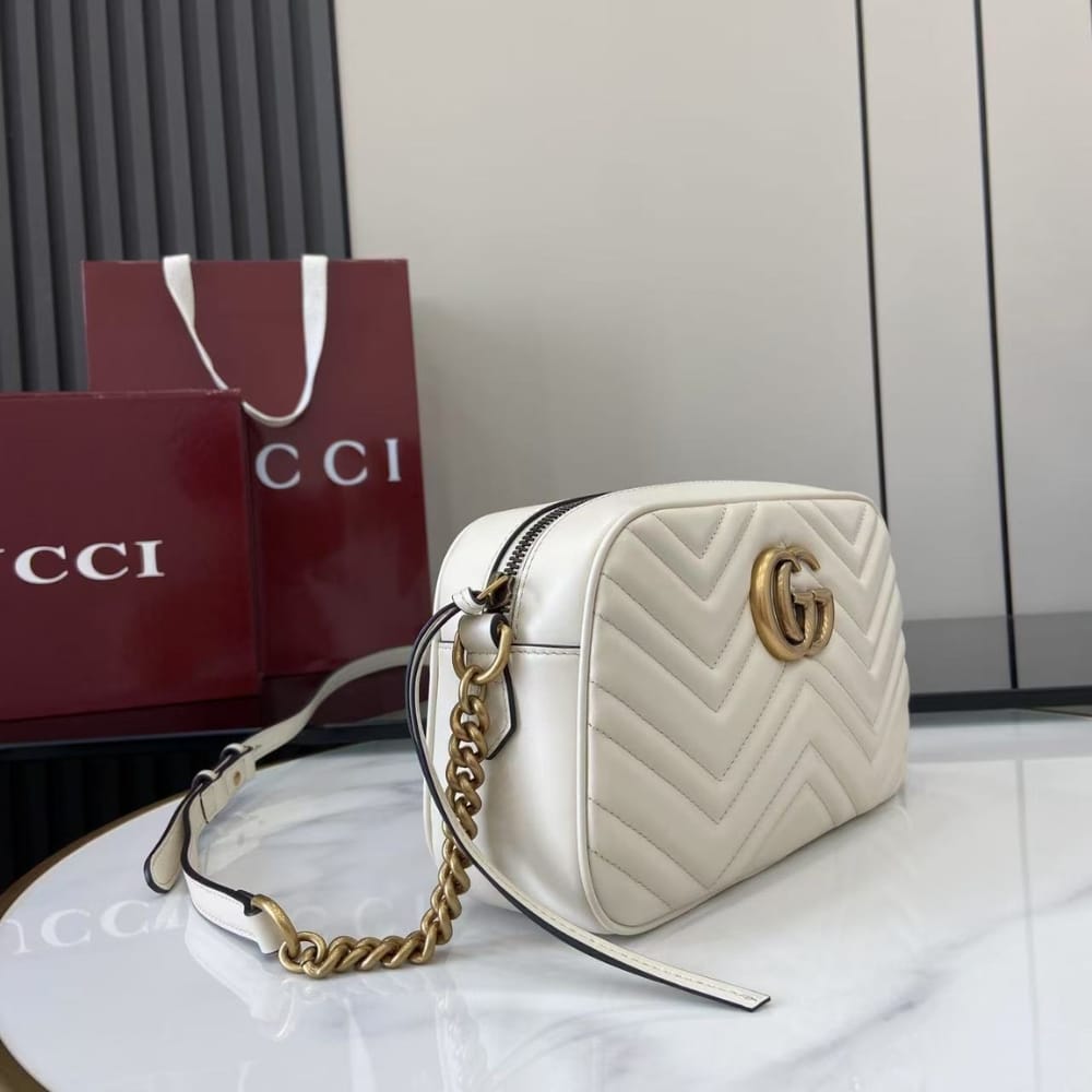 Gucci Gg Marmont Small Shoulder Bag white 24cm 447632 Dtd1t 9022 - 画像 (3)