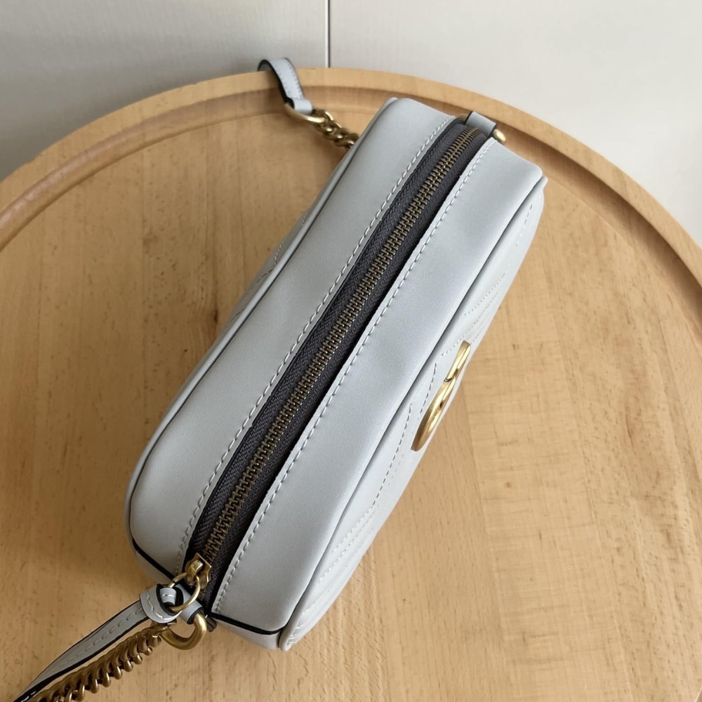 Gucci Gg Marmont Small Shoulder Bag Light Grey 24Cm 447632 Aabzb 1712 - 画像 (5)
