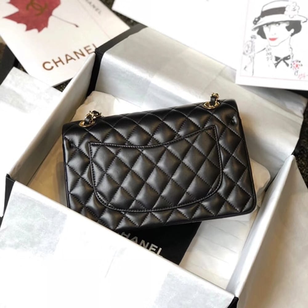 Chanel Classic 11.12 Handbag Gold Tone Metal Black 25Cm A01112 Y01295 94305 - 画像 (4)