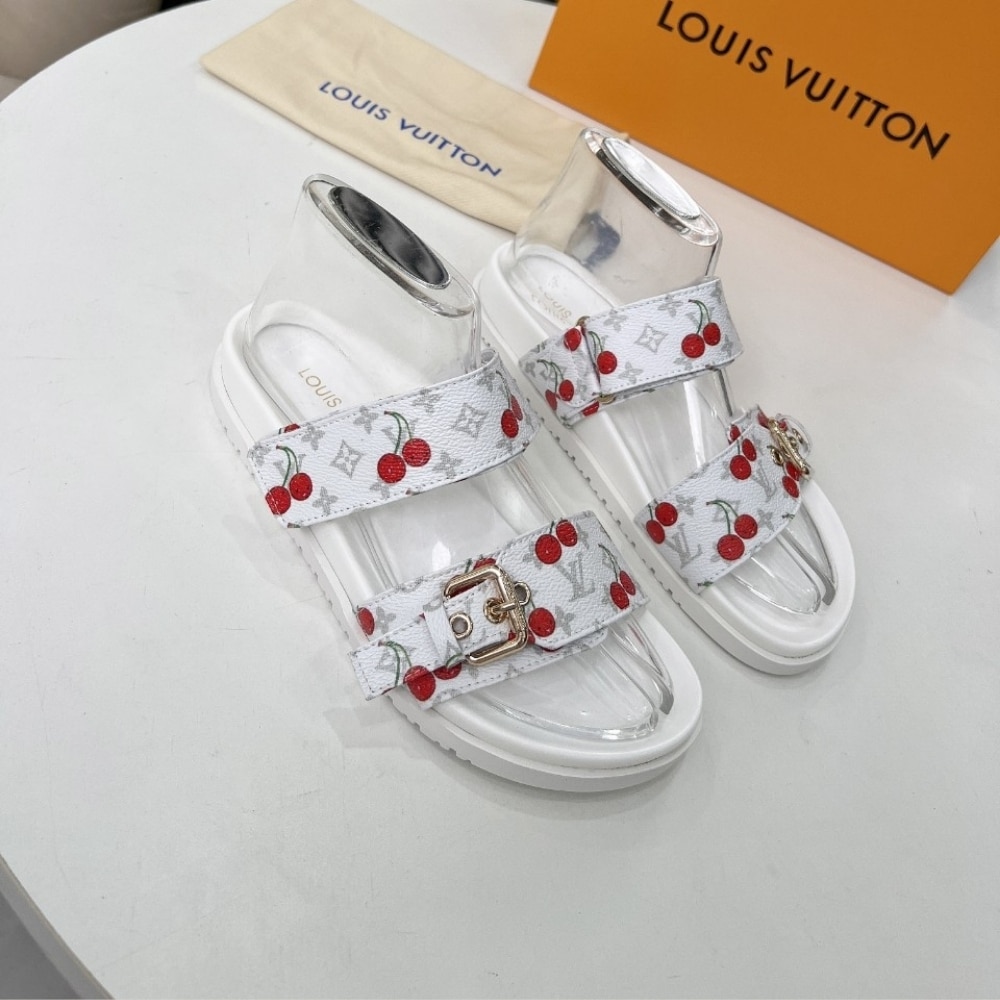 LOUIS VUITTON × 村上隆 ルイヴィトン ボンディア フラット コンフォート ミュール ホワイト 型番:1AHLZ7 - 画像 (3)