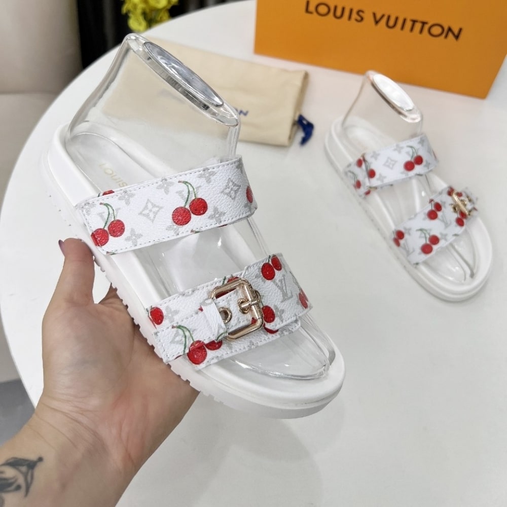 LOUIS VUITTON × 村上隆 ルイヴィトン ボンディア フラット コンフォート ミュール ホワイト 型番:1AHLZ7 - 画像 (4)